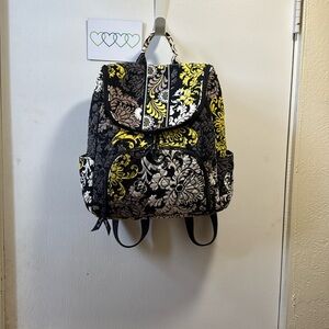 Floral double zip Backpack In Baroque